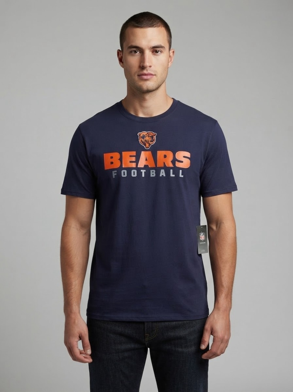 NFL Chicago Bears Team Apparel T-Shirt Navy Blue Men's Size 2XL Cotton